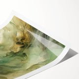 Abstract wall art print showcasing vibrant strokes in shades of blue, pink, and yellow, rolled for easy shipping, perfect for modern home decor accents.