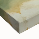 Close-up of a vibrant abstract strokes wall art piece on stretched canvas, showcasing a blend of bold colors and dynamic shapes, ideal for modern decor.