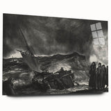 Modern Wall Art: Dramatic Seascape in Black and White by Bellows