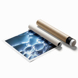 Vibrant rolled print depicting a stunning cave landscape with rich earthy tones, showcasing intricate details and textures, perfect for home decor.