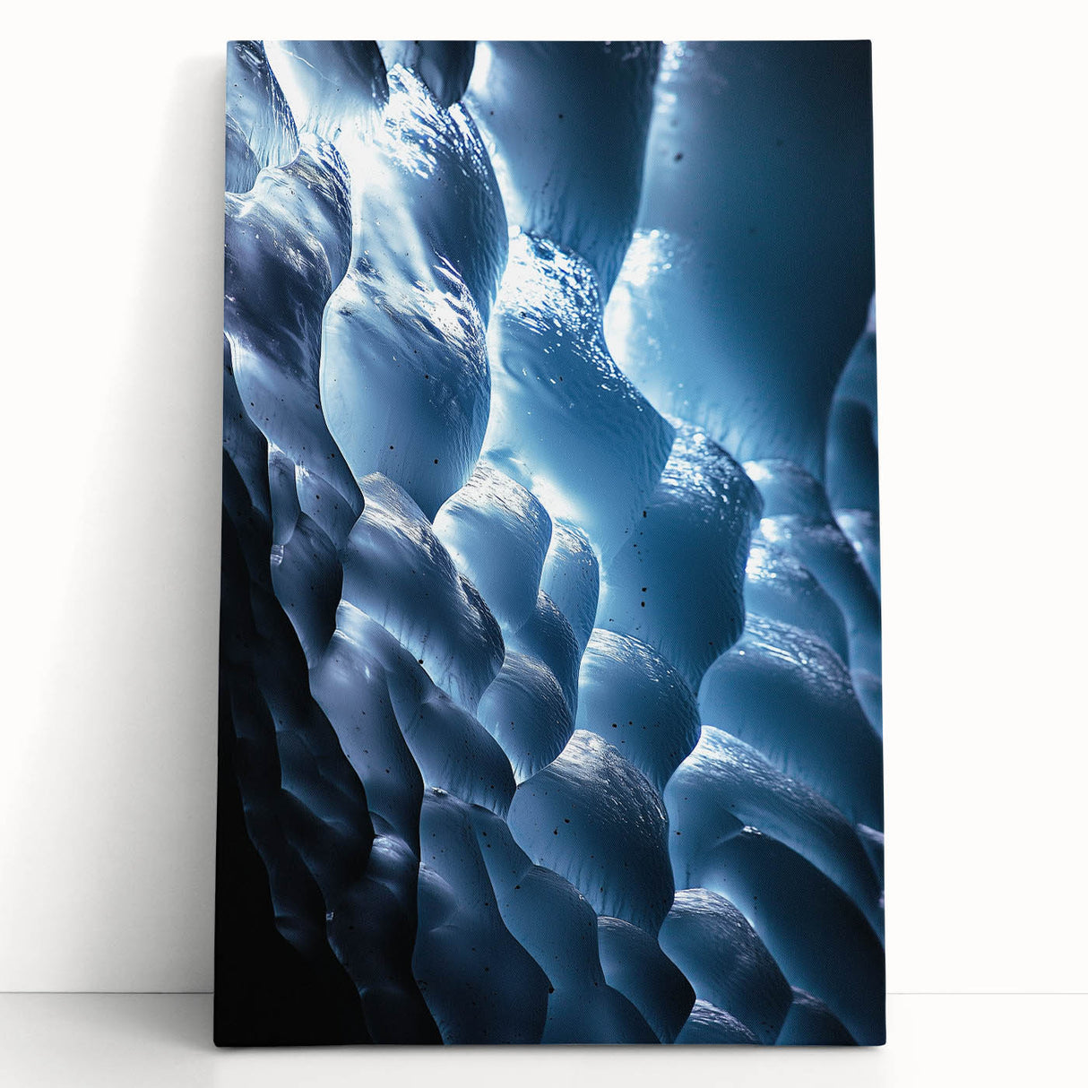Stretched canvas artwork depicting a serene cave landscape, featuring earthy tones and intricate details, ideal for home decor or art enthusiasts.