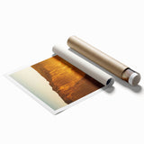 Stunning landscape print showcasing dramatic cliffs with vibrant colors, rolled and packaged securely in a protective tube for easy display and storage. Ideal for home decor enthusiasts.