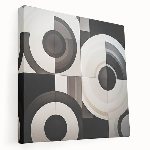 Modern Monochrome Bedroom Wall Art - Black and White Canvas Print