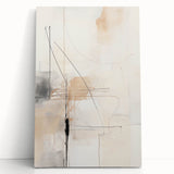 Contemporary Dining Art Pieces - Abstract Beige & Black Wall Décor