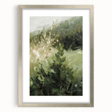 Serene Nature Living Room Wall Art – Green & Beige Landscape Canvas