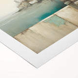 Abstract architecture wall art on rolled canvas showcasing geometric shapes in vibrant colors, perfect for modern home decor. Packaged securely in a cardboard tube.