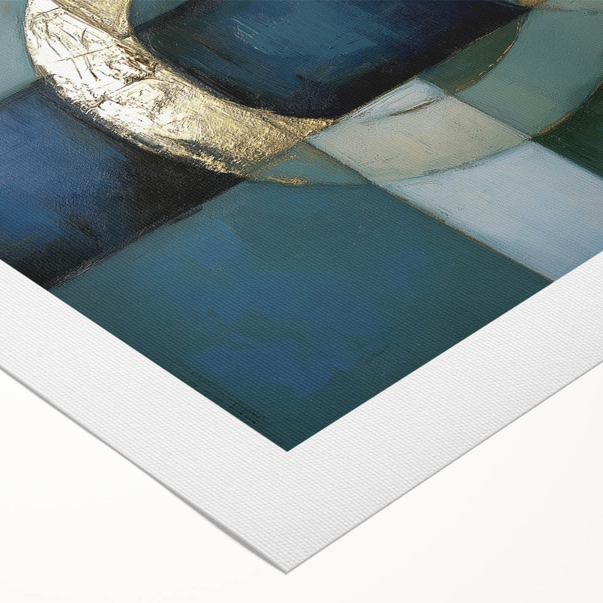 Abstract geometric rolled canvas art featuring vibrant colors and bold shapes, ideal for modern home decor. Packaged securely in a cardboard tube for safe delivery.