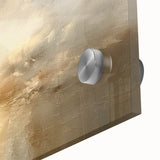 Vibrant abstract landscape wall art design featuring fluid shapes and bold colors, printed on acrylic glass, ideal for modern home decor and artistic settings.