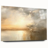Abstract landscape wall art displayed in a sleek acrylic glass frame, showcasing vibrant colors and textured details, perfect for modern home decor.