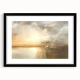 Abstract landscape wall art framed in black with a white mat, showcasing vibrant colors and dynamic shapes, perfect for modern home decor.