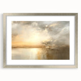 Abstract landscape wall art framed with a silver mat, showcasing vibrant colors and dynamic shapes, ideal for modern home decor. Perfect for enhancing any room's aesthetic.