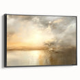 Framed canvas wall art showcasing an abstract landscape design with a black frame, emphasizing rich colors and textured details, perfect for modern decor.