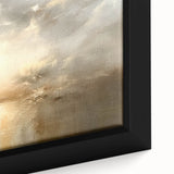 Close-up of an abstract landscape wall art canvas, showcasing vibrant colors and intricate textures, framed elegantly to enhance modern decor.