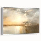 Abstract landscape wall art featuring vibrant colors and intricate patterns, framed in modern white for a sleek side view display. Perfect for enhancing contemporary home decor.