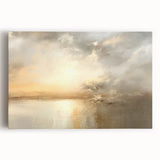 Abstract landscape wall art on stretched canvas showcasing vibrant hues of blue, green, and gold, perfect for modern home decor and enhancing interior aesthetics.