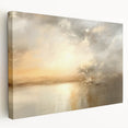 Stretched canvas wall art showcasing an abstract landscape design with vibrant colors and textured details, ideal for modern home decor. The side view highlights the depth and quality of the artwork, enhancing any living space.