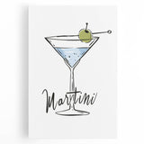 Black and white stretched canvas featuring a stylized coffee cup and saucer, ideal for kitchen wall art.