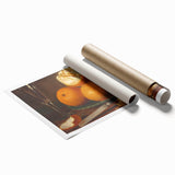Extra large rolled print featuring an assortment of fruits in vibrant colors, ideal for classy bathroom wall art.