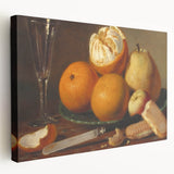 Large canvas print of assorted fruits in vibrant colors, suitable for kitchen wall art.