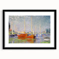 Impressionist Harbor Scene - Monet's Red Boats at Argenteuil, Print