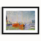 Impressionist Harbor Scene - Monet's Red Boats at Argenteuil, Print