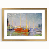 Impressionist Harbor Scene - Monet's Red Boats at Argenteuil, Print