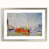 Impressionist Harbor Scene - Monet's Red Boats at Argenteuil, Print