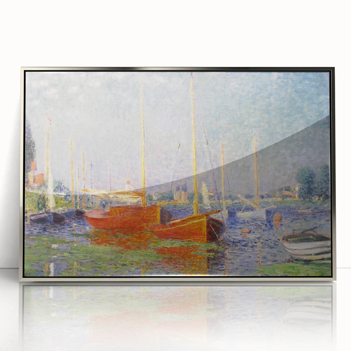 Impressionist Harbor Scene - Monet's Red Boats at Argenteuil, Print