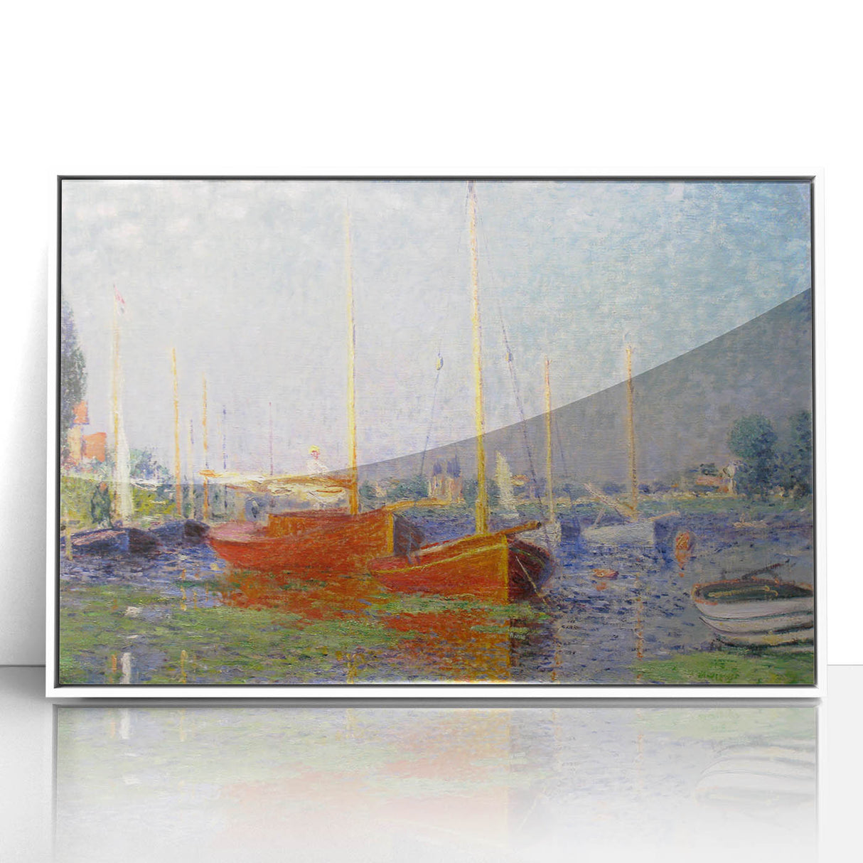 Impressionist Harbor Scene - Monet's Red Boats at Argenteuil, Print
