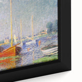 Impressionist Harbor Scene - Monet's Red Boats at Argenteuil, Print