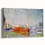 Impressionist Harbor Scene - Monet's Red Boats at Argenteuil, Print