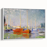 Impressionist Harbor Scene - Monet's Red Boats at Argenteuil, Print