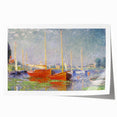 Impressionist Harbor Scene - Monet's Red Boats at Argenteuil, Print