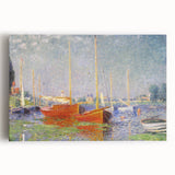Impressionist Harbor Scene - Monet's Red Boats at Argenteuil, Print