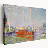 Impressionist Harbor Scene - Monet's Red Boats at Argenteuil, Print