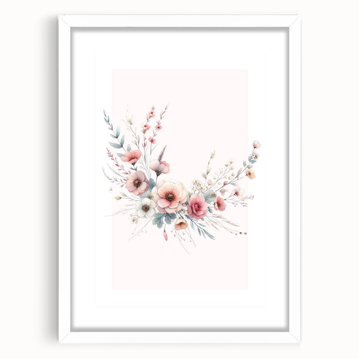 Girls Room Wall Art - Elegant Floral Botanical Kids Room Print