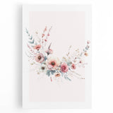 Girls Room Wall Art - Elegant Floral Botanical Kids Room Print