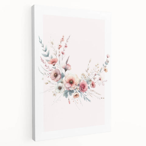 Girls Room Wall Art - Elegant Floral Botanical Kids Room Print