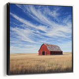 Landscape-oriented barn-framed canvas showcasing a modern black design, highlighting its sleek side profile and textured finish, perfect for home decor.