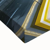 Close-up of a stretched canvas artwork depicting a serene landscape bridge, showcasing rich colors and detailed brushwork, ideal for home decor.