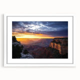 Landscape artwork featuring canyons framed with a white mat, showcasing earthy tones and intricate details, perfect for home decor in modern interiors.