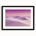 Framed landscape artwork showcasing a serene desert scene, featuring a black mat and sleek black frame, perfect for home decor and modern aesthetics.