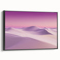 Framed canvas artwork showcasing a vibrant desert landscape, featuring hues of orange and yellow, displayed from a black side view for elegant decor.