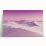 Desert landscape stretched canvas art, showcasing vibrant hues of orange and yellow, leaning against a neutral wall, perfect for modern home decor.