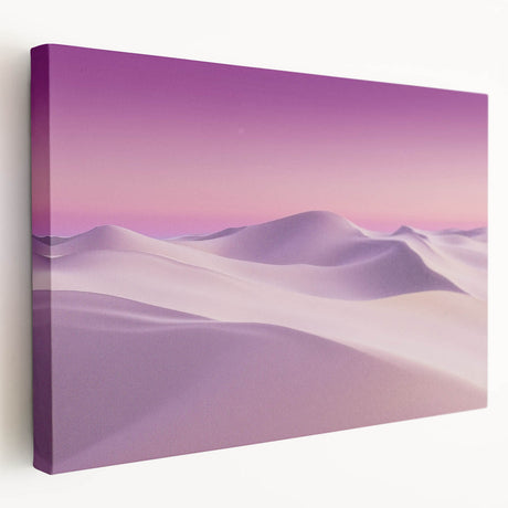 Desert landscape stretched canvas artwork showcasing warm hues of orange and yellow, with intricate details and a side view that highlights its textured surface, perfect for home decor.