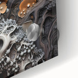 Large abstract wall art in mid-century modernist style, featuring natural close-up elements on acrylic glass.