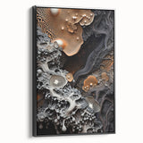 Black and white landscape art painting on framed canvas, featuring a vintage poster style, ideal for bedroom decor.