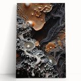 Large black and white photo of close-up natural elements on stretched canvas, ideal for kitchen wall art.