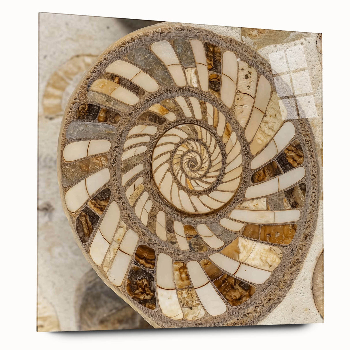 Large abstract wall art featuring earthy tones on acrylic glass, perfect for dining room ambiance.