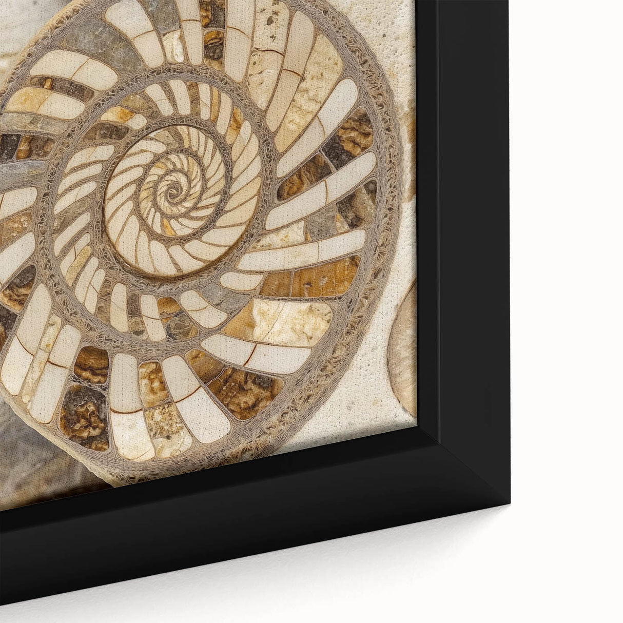 Extra large framed canvas featuring a close-up of textured, colorful leaves on a black background.